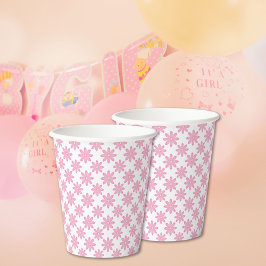 Vasos De Papel Pink Floral Paper Cups