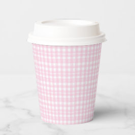 Vasos De Papel Pink Gingham Baby Shower