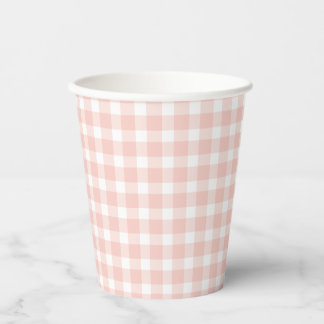 Vasos De Papel Pink Gingham Paper Cups