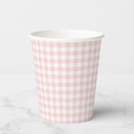 Vasos De Papel Pink Gingham Spring Birthday Party