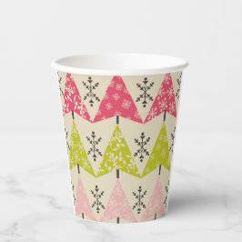 Vasos De Papel Pink & green Christmas trees