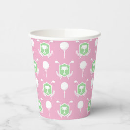 Vasos De Papel Pink & Green - Golf League Party Cup