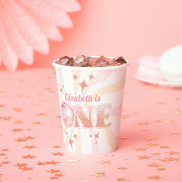 Vasos De Papel Pink Groovy Disco Dancing Queen Primer Cumpleaños