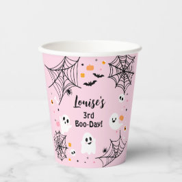 Vasos De Papel Pink Halloween Spooky Ghost