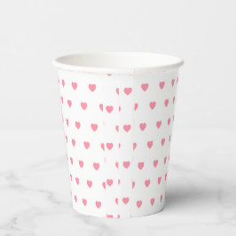 Vasos De Papel Pink Hearts Pattern Paper Cup