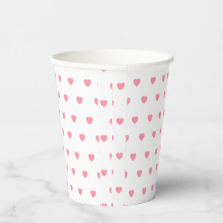 Vasos De Papel Pink Hearts Pattern Paper Cup