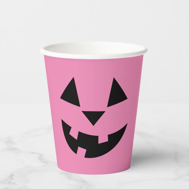 Vasos De Papel Pink Jack O'Lantern (Anverso)