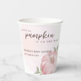 Vasos De Papel Pink Little Pumpkin Autumn Fall Baby Shower