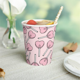 Vasos De Papel Pink Lollipops, Heart Lollipops, Lollipop Pattern