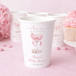 Vasos De Papel Pink Martini Theme Girl Baby Shower