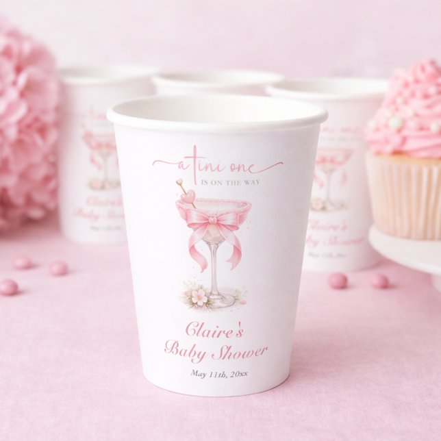 Vasos De Papel Pink Martini Theme Girl Baby Shower (Subido por el creador)