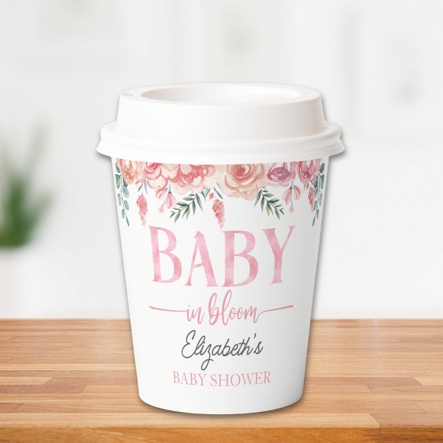 Vasos De Papel Pink Rose Baby Shower – Baby in Bloom (Subido por el creador)