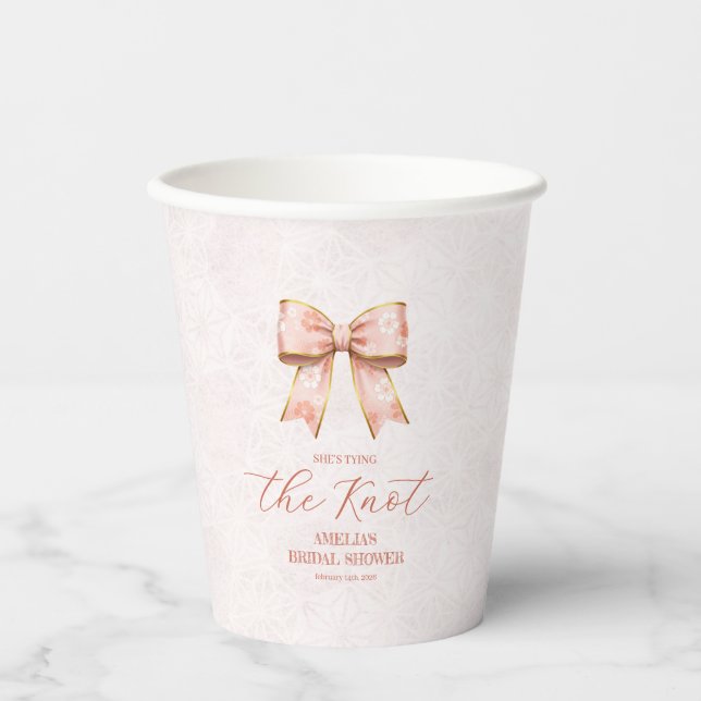 Vasos De Papel Pink Sakura Ribbon – Japanese-Inspired (Anverso)