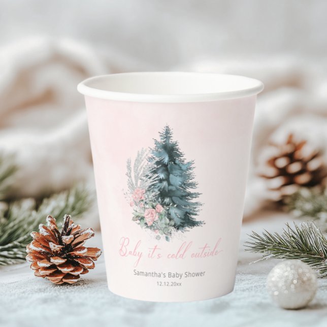 Vasos De Papel Pink Silver Christmas Baby its cold outside (Subido por el creador)