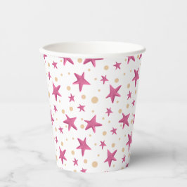 Vasos De Papel Pink Stars Girly Birday Party