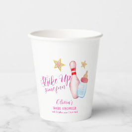 Vasos De Papel Pink Strike Up Some Fun Bowling Sport Baby Shower