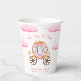 Vasos De Papel Pink Sweet Fairy Princess Carriage Baby Shower