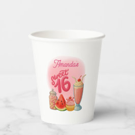Vasos De Papel Pink Sweet Sixteen Paper Cups