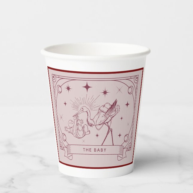 Vasos De Papel Pink Tarot Baby Shower (Anverso)
