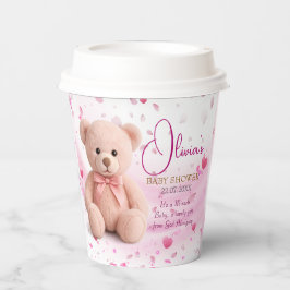 Vasos De Papel Pink Teddy Bear Baby Shower Paper Cup – Party Cups