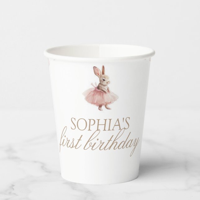 Vasos De Papel Pink Toile Easter Some Bunny Birthday (Izquierda)