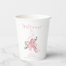Vasos De Papel Pink Winter Ballerina Tutu Baby Shower Welcome