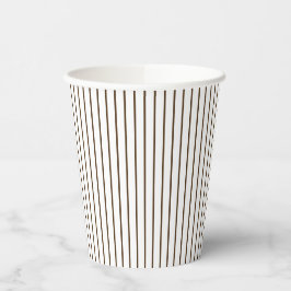 Vasos De Papel Pinstripe Marrón Rústico Campestre