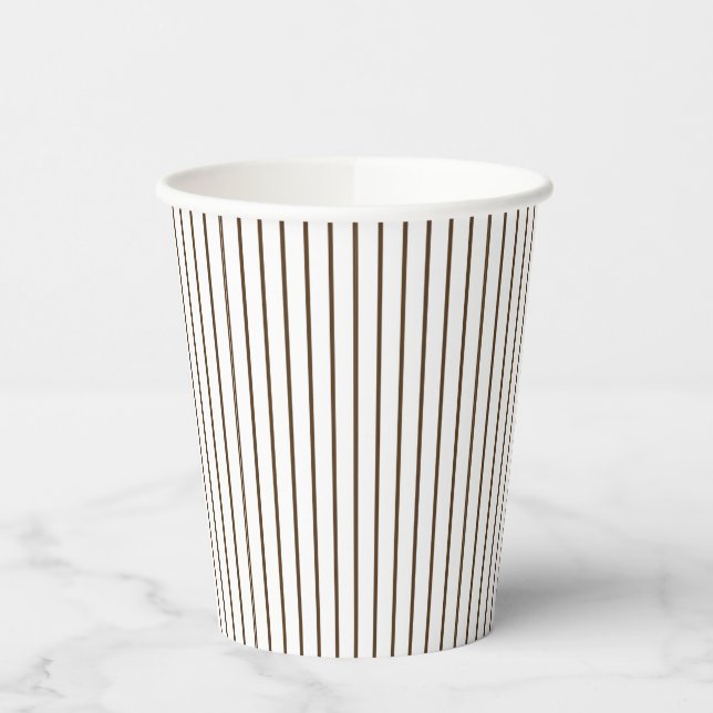 Vasos De Papel Pinstripe Marrón Rústico Campestre (Izquierda)