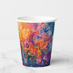 Vasos De Papel Pintado de aceite de Swichedelic Swirls