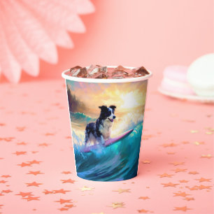 Vasos De Papel Pintado de surf en la playa de Collie
