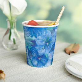 Vasos De Papel Pintura de flores azules gentianas