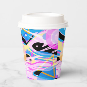 Vasos De Papel Pintura de resumen geométrico de tres dimensiones