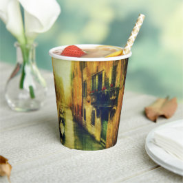 Vasos De Papel Pintura del Canal de Venecia Balcony