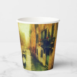 Vasos De Papel Pintura del Canal de Venecia Balcony