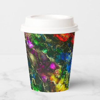 Vasos De Papel Pintura sintética psicodélica de tinta de alcohol
