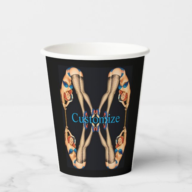 Vasos De Papel Pinups de cosecha acrobática Thunder_Cove (Anverso)