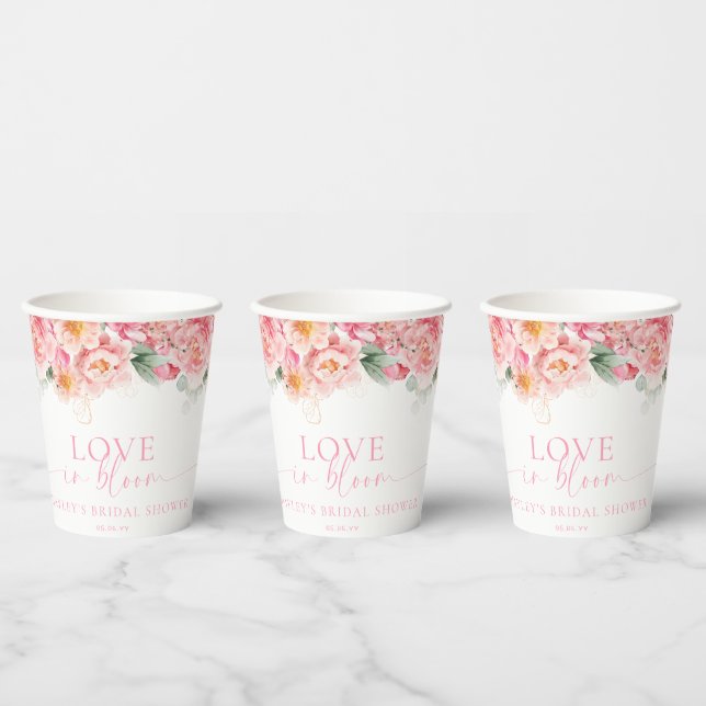 Vasos De Papel Piper Peony Floral Love In Bloom Bridal Shower (Multi)