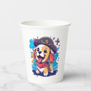 Vasos De Papel Pirata de perro de Golden Retriever