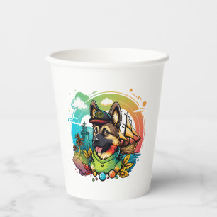 Vasos De Papel Pirata de perro pastor alemán
