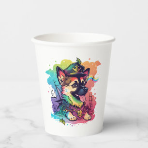 Vasos De Papel Pirata de perro pastor alemán