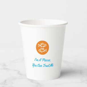 Vasos De Papel Pisces Horoscope Zodiac Rótulo Minimalista moderno