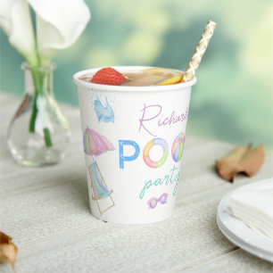 Vasos De Papel Piscina acuática Piscina fiesta de cumpleaños