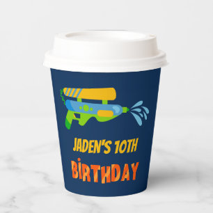 Vasos De Papel Piscina de armas de agua Fiesta niños Cumpleaños d