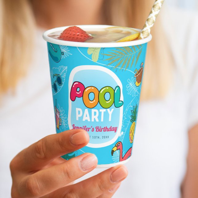 Vasos De Papel Piscina de verano Fiesta Natación Cumpleaños (Subido por el creador)