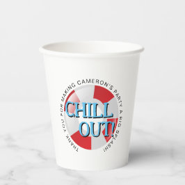 Vasos De Papel Piscina Fiesta azul rojo Chill out Personalizado