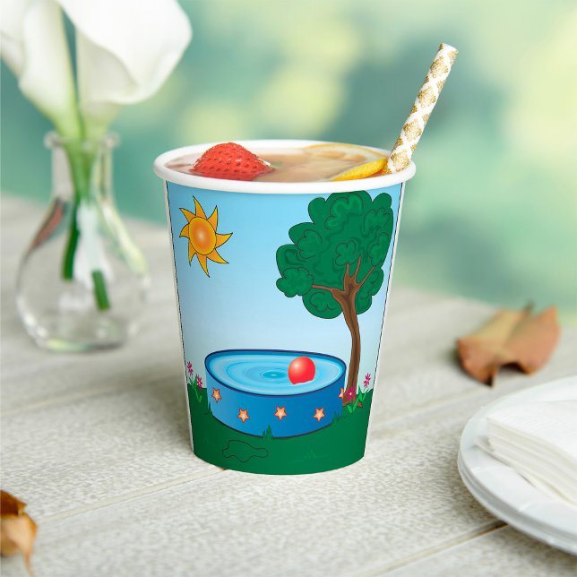 Vasos De Papel Piscina infantil bajo un árbol (Subido por el creador)