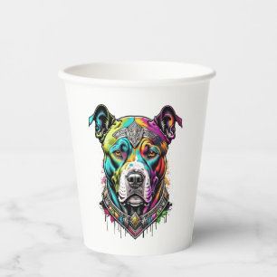 Vasos De Papel pitbull colorido