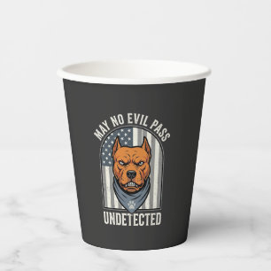 Vasos De Papel Pitbull Patriótico Perro Guardián