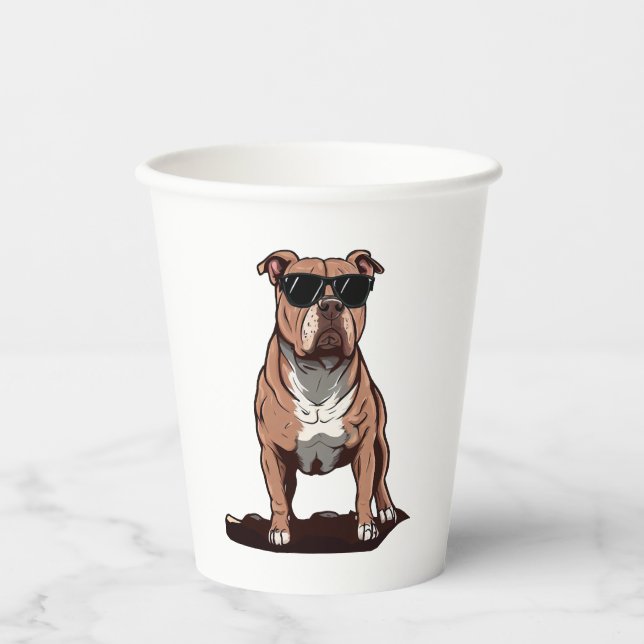 Vasos De Papel Pitbull The Cutie (Anverso)