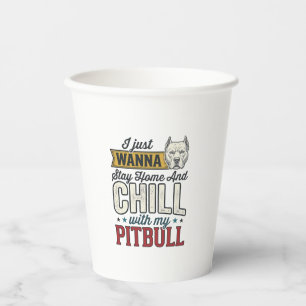 Vasos De Papel Pitbull Vintage Quédate En Casa Y Relájate Amante 